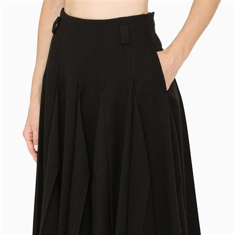 prada pink skirt|Prada black pleated skirt.